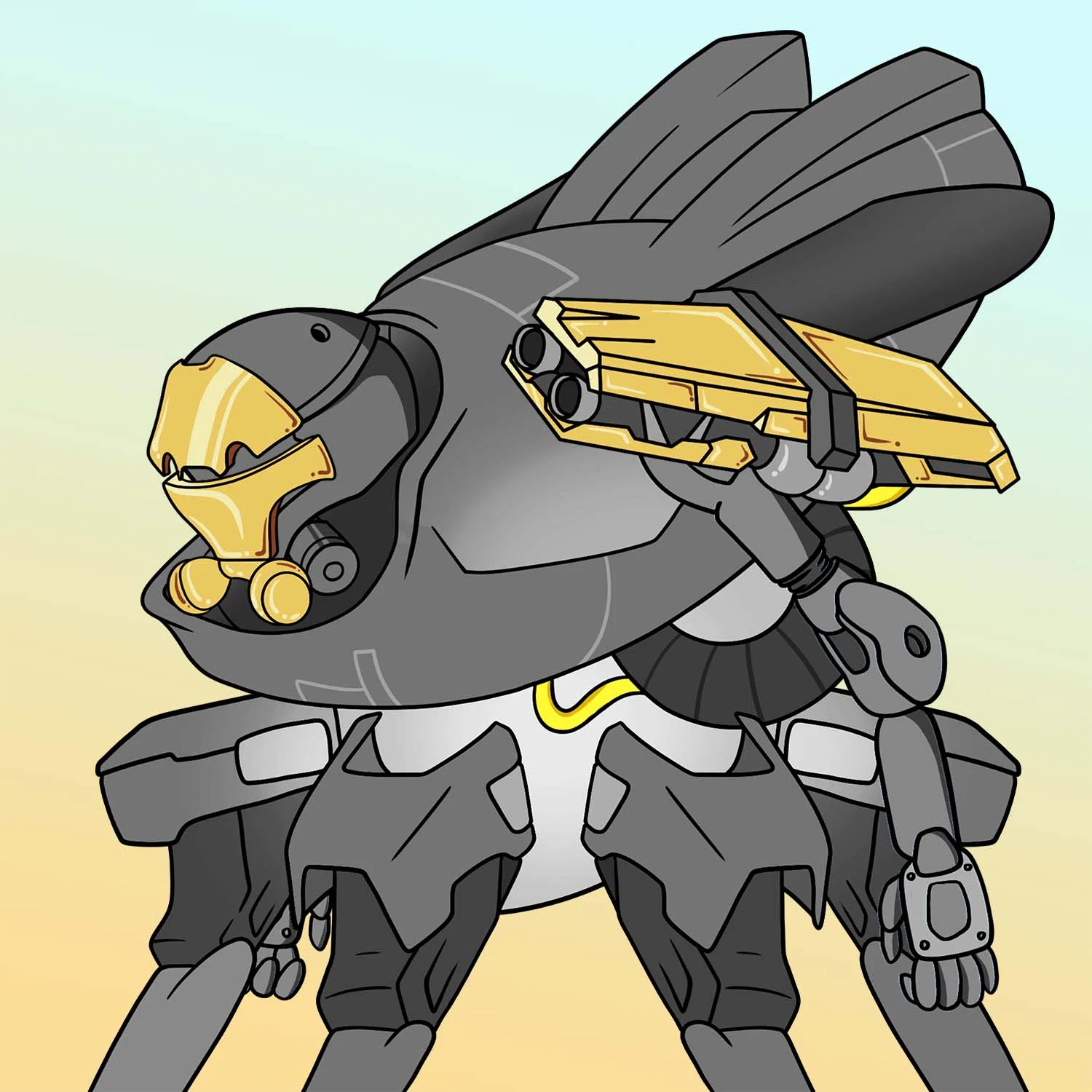 Portrait of E-Xterm, "the iron lady" in exterminator form