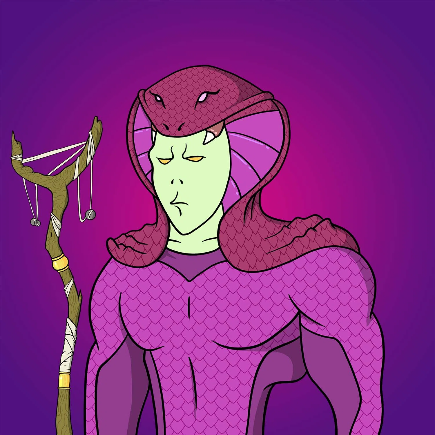 Portrait of Gabriel “The Cobrastra”, a Gen 2 sorcerer and fighter