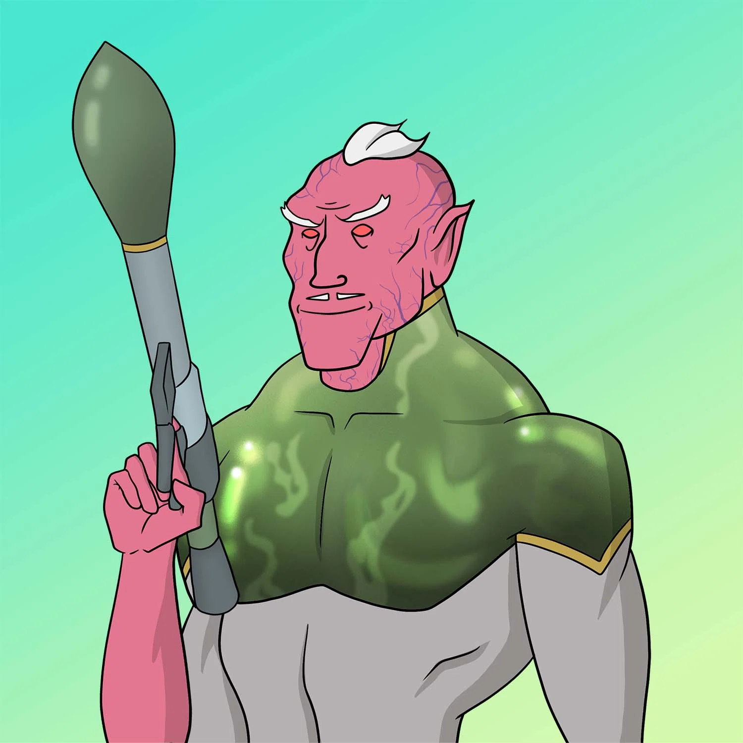 Portrait of Blood, a Gen 2 strategist who controls his weapons